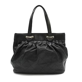Chanel-Quilted Leather Tote Bag-Black