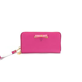 MCM-Lange Brieftasche aus Leder-Pink