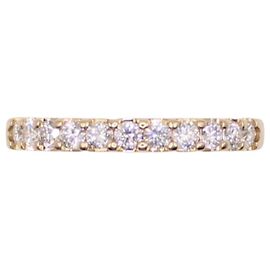 Autre Marque Half-turn alliance ring set with 11 yellow gold diamonds 750%O Gold hardware
