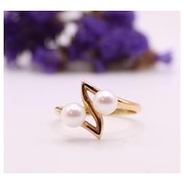 Autre Marque-Toi&moi ring with yellow gold cultured pearls 750%O-White,Gold hardware