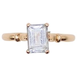 Autre Marque-Ring set with a yellow gold aquamarine 750%O-Light blue,Gold hardware