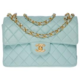 Chanel-TIMELESS CROSSBODY BAG 23 lined-sided water-green leather101096-Green