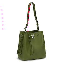 Louis Vuitton-Leather Lockme Bucket Bag M54677-Red