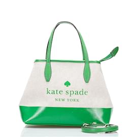 Kate Spade-Bolso bidireccional de lona-Blanco