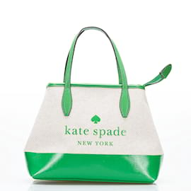 Kate Spade-Zwei-Wege-Tasche aus Segeltuch-Weiß