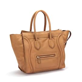 Céline-Luggage Leather Tote Bag-Brown