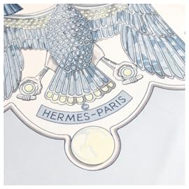 Hermès-Lenço de seda HERMES T.  Seda-Azul
