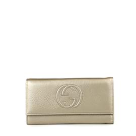 Gucci-GUCCI  Wallets T.  Leather-Golden