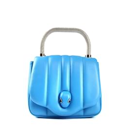 Bulgari-Sacs à main BVLGARI T.  cuir de vachette-Bleu