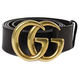 Gucci Brown Leather Web Double G Buckle Belt 105CM Gucci