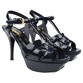 Saint Laurent-SAINT LAURENT  Sandals T.eu 35 Leather-Navy blue