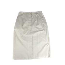Hermès-HERMES  Skirts T.fr 40 cotton-Beige