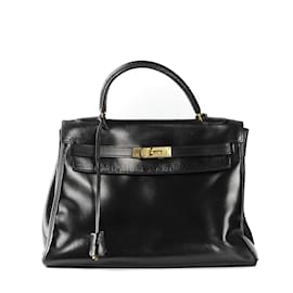 Hermès-Sacs à main HERMES T.  cuir de vachette-Noir