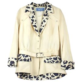Thierry Mugler MUGLER - Giacca in seta aderente (taglia 44) Beige