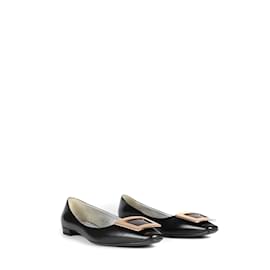 Prada-PRADA Ballerinas T.EU 36.5 Rindsleder-Schwarz