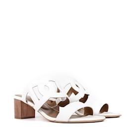 Hermès-HERMES  Sandals T.eu 39.5 Leather-White