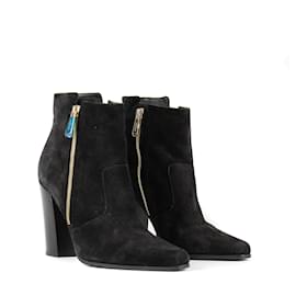 BALMAIN - Suede ankle boots (Size 39) Black