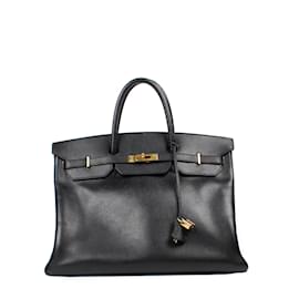Hermès-Sacs à main HERMES T.  cuir de vachette-Noir