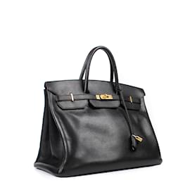 Hermès-Sacs à main HERMES T.  cuir de vachette-Noir