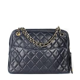 Chanel-CHANEL  Handbags T.  Leather-Navy blue