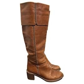 Chloé CHLOE Boots T.EU 36 Leather Camel