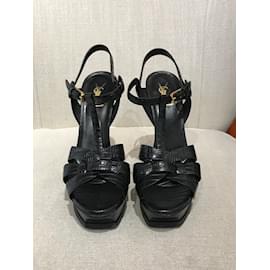 Saint Laurent-SAINT LAURENT  Sandals T.eu 40 Leather-Black