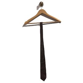 Gucci Brown Silk Printed Tie Brown