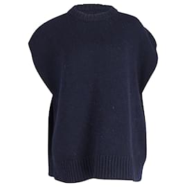 The row-Chaleco estilo suéter The Row Dannel en lana azul marino-Azul marino