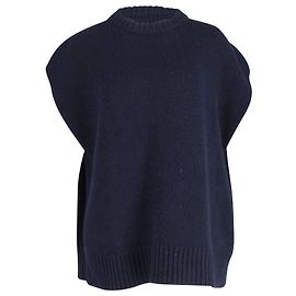 The Row Dannel Pulloverweste aus marineblauer Wolle Marineblau