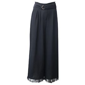 Calça larga Nanushka com cinto em triacetato preto Preto