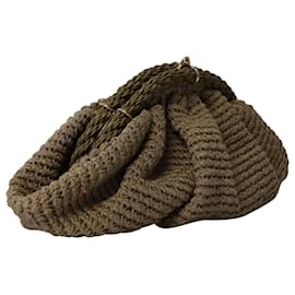 Fendi-Fendi Crochet Clutch Bag in Brown Cotton-Brown