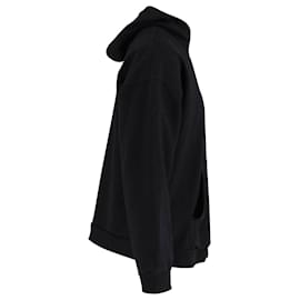 Balenciaga-Balenciaga Turn Wide Fit Logo-Hoodie aus schwarzer Baumwolle-Schwarz