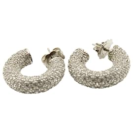 Amina Muaddi-Amina Muaddi Cameron Crystal-Embellished Earrings in Silver Metal-Silvery,Metallic
