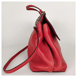 Gucci-Bolsa Gucci Bamboo Daily com alça superior em couro vermelho-Vermelho