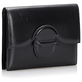 Hermès-Bolsa bolsa de couro de bezerro caixa preta Hermes-Preto