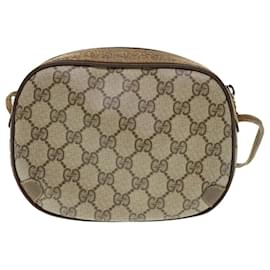 Gucci-GUCCI Web Sherry Line GG Canvas Shoulder Bag PVC Leather Beige Green Auth rd4502-Red,Beige,Green