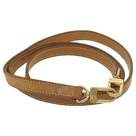 LOUIS VUITTON Shoulder Strap Leather 47.2"" Beige LV Auth 38620 Beige