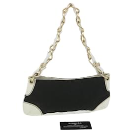 Chanel-CHANEL Shoulder Bag Canvas Black CC Auth bs4514-Black