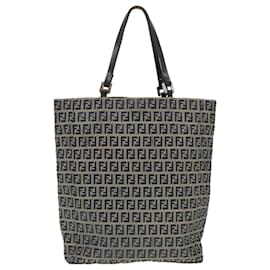 Fendi-FENDI Zucchino Canvas Tote Bag Nylon Navy Auth ti968-Navy blue