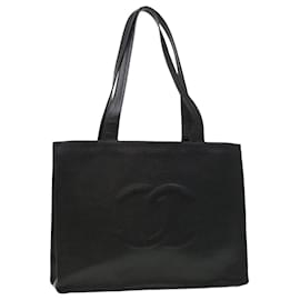 Chanel-CHANEL Tote Bag Caviar Skin Black CC Auth bs4520-Nero