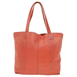 Burberry-BURBERRY Tote Bag Leather Orange Auth ti965-Orange