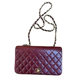 Chanel-Handbags-Dark red
