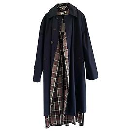 Trench Balenciaga Blu Navy Cotone Blu navy