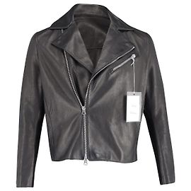 Acne Studios Axl Bikerjacke aus schwarzem Leder Schwarz