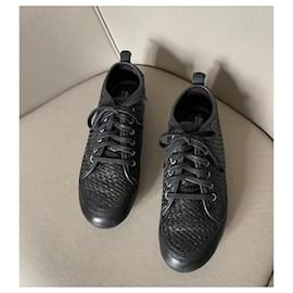 Autre Marque-Dragon T braided leather black sneakers or basket.38-Black