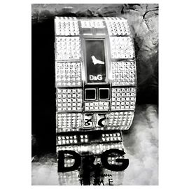Relógio Dolce & Gabbana So Chic em aço com cristais Swarovski mostrador preto Prata