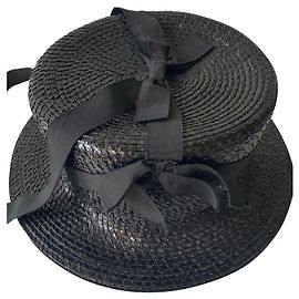Cappello Chanel nero in cotone e viscosa con fiocchi Nero