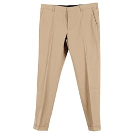 Prada-Prada Straight Cut Trousers in Beige Cotton -Brown