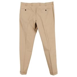 Prada-Prada Straight Cut Trousers in Beige Cotton -Brown