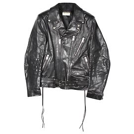 Saint Laurent Paris FW14 L17 Mutton Biker Jacket in Black Lamb Leather  Black